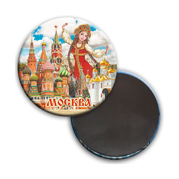 

Магнит закатной "Москва. Коллаж. Русская красавица", 78 мм
