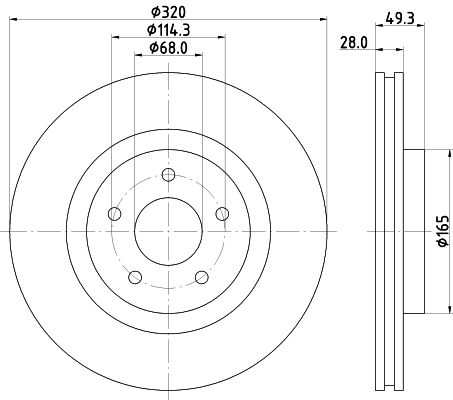 Диск тормозной передний для Nissan Murano (14-) / Pathfinder (12-) d=320 TRIALLI DF266009