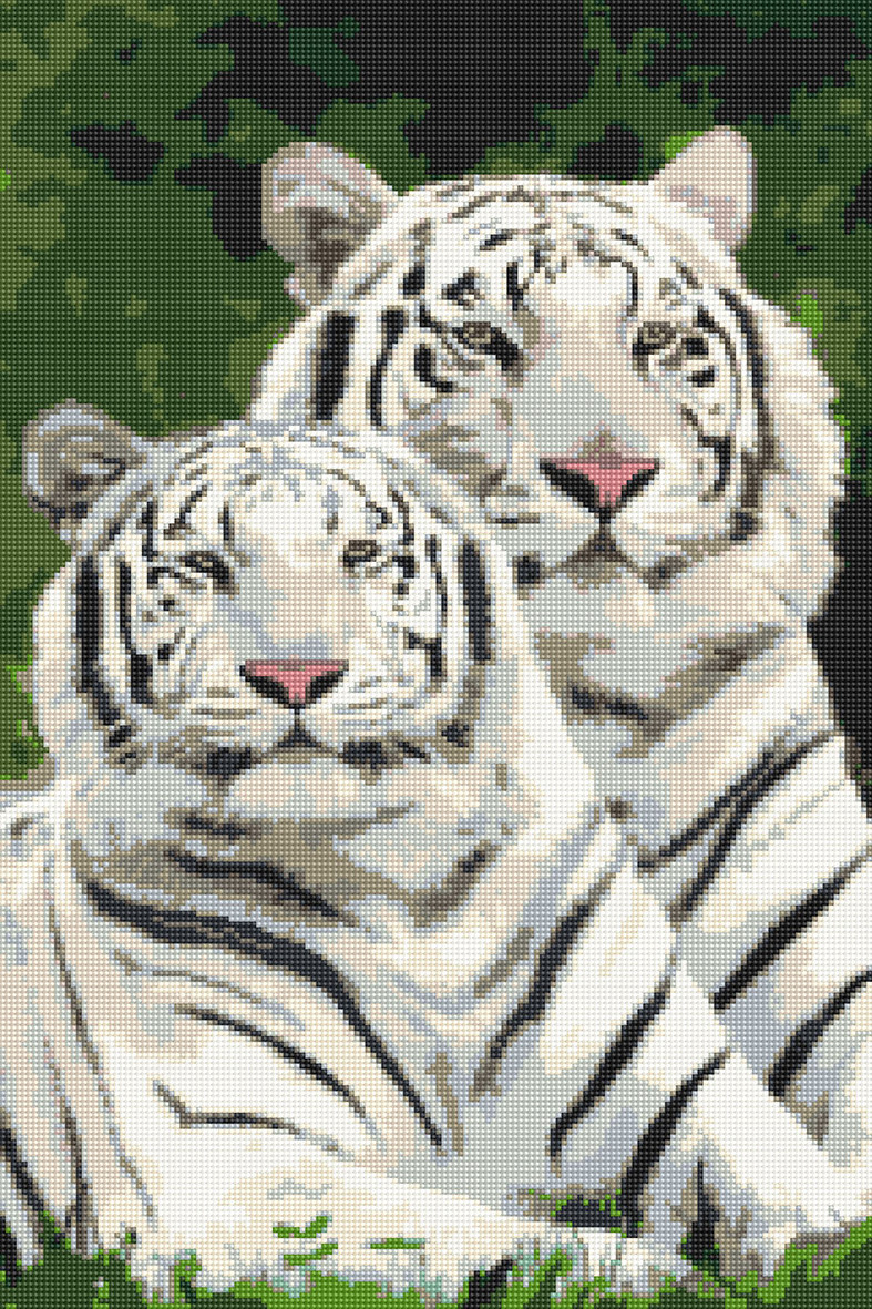 

Алмазная мозаика Алмазное хобби «Тигры альбиносы» (Полная выкладка 60х40 см квадратные стр