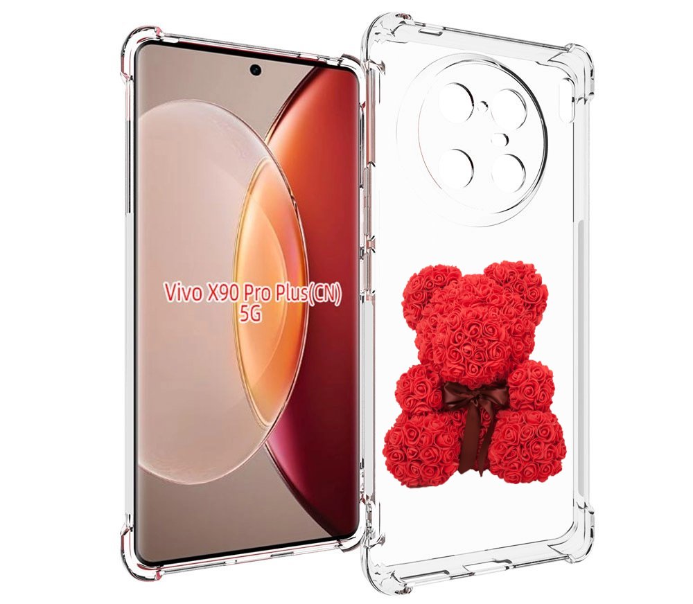

Чехол MyPads мишка-из-розочек для Vivo X90 Pro Plus, Прозрачный, Tocco