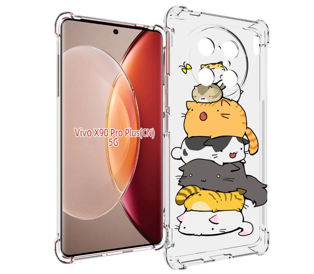 

Чехол MyPads много-маленьких-котиков для Vivo X90 Pro Plus, Прозрачный, Tocco