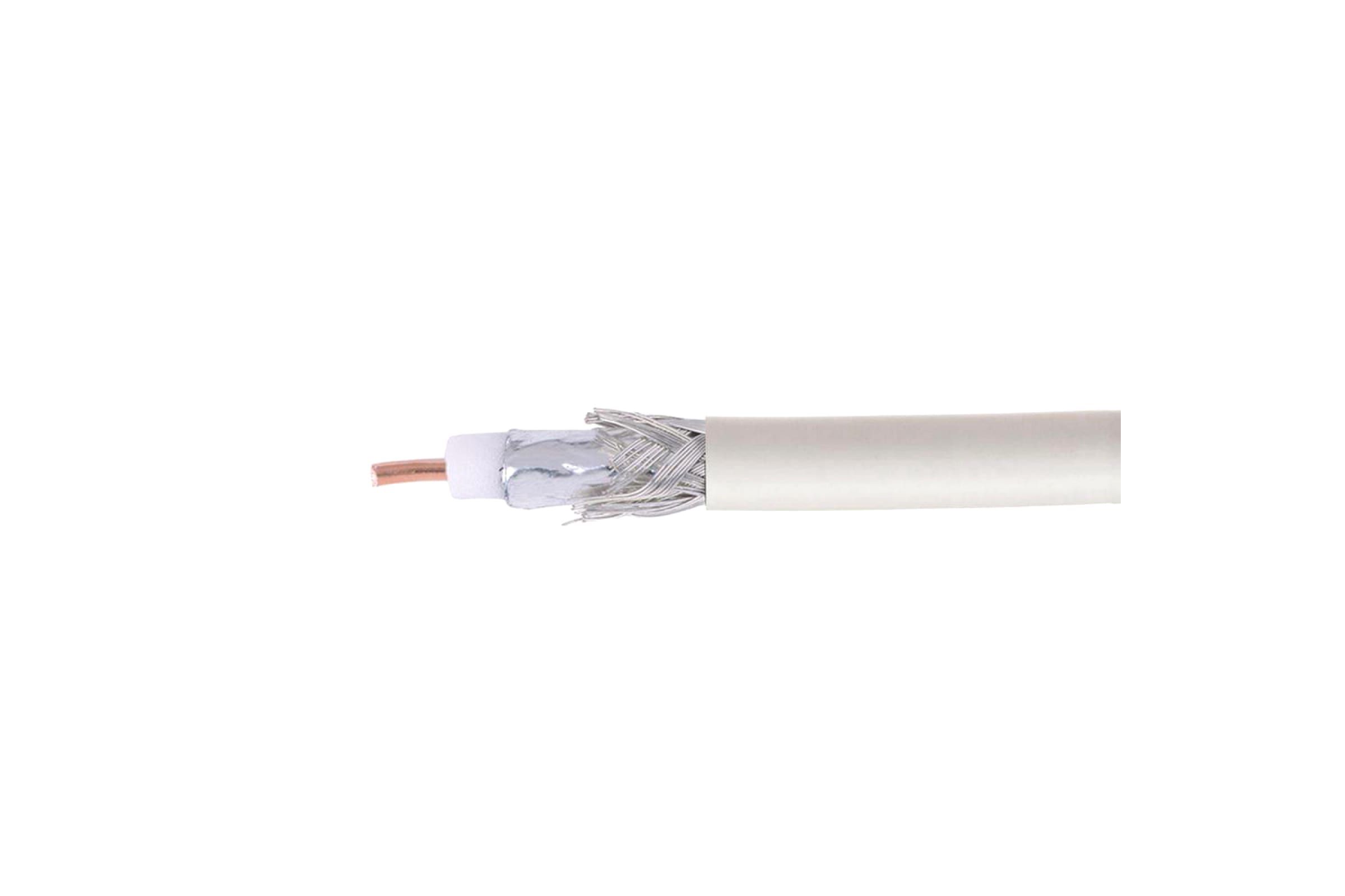 

Кабель коаксиальный RG6U 75Ом CCS оплетка AL48*0.12мм ПВХ белый 100м на кат. -RG6U-CS48/1