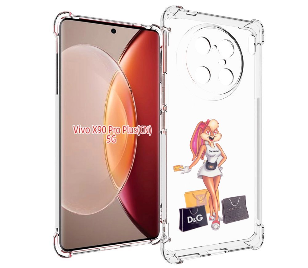 

Чехол MyPads модница-зайка женский для Vivo X90 Pro Plus, Прозрачный, Tocco