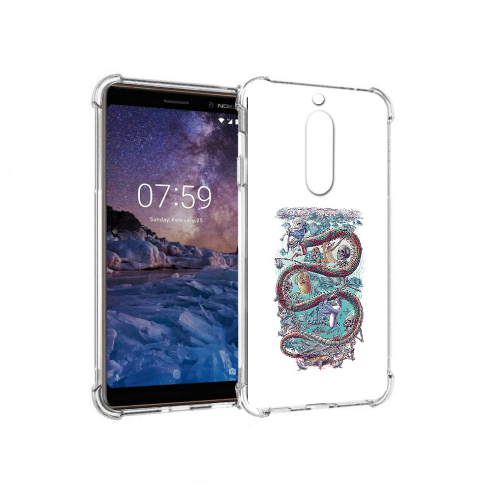 

Чехол MyPads Tocco для Nokia 7 время приключений страшилка (PT95887.123.280), Прозрачный, Tocco