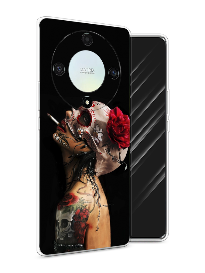 

Чехол Awog на Honor X9A "Девушка с черепом", Черный;красный;бежевый, 6120850-9