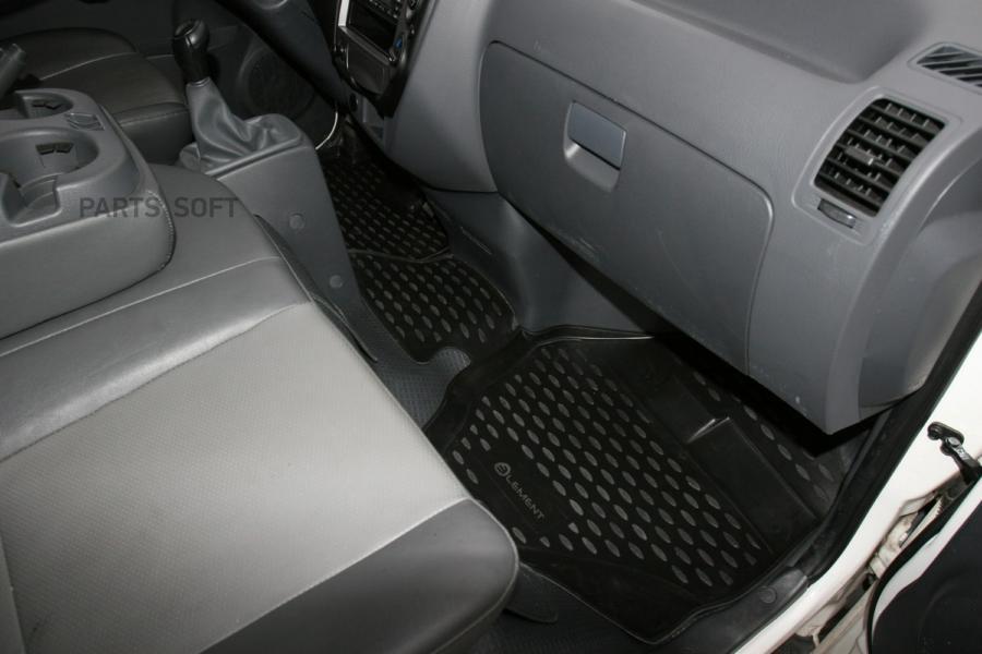

Комплект резиновых автомобильных ковриков в салон KIA Bongo 3, 2011->, 2 шт. (полиуретан)