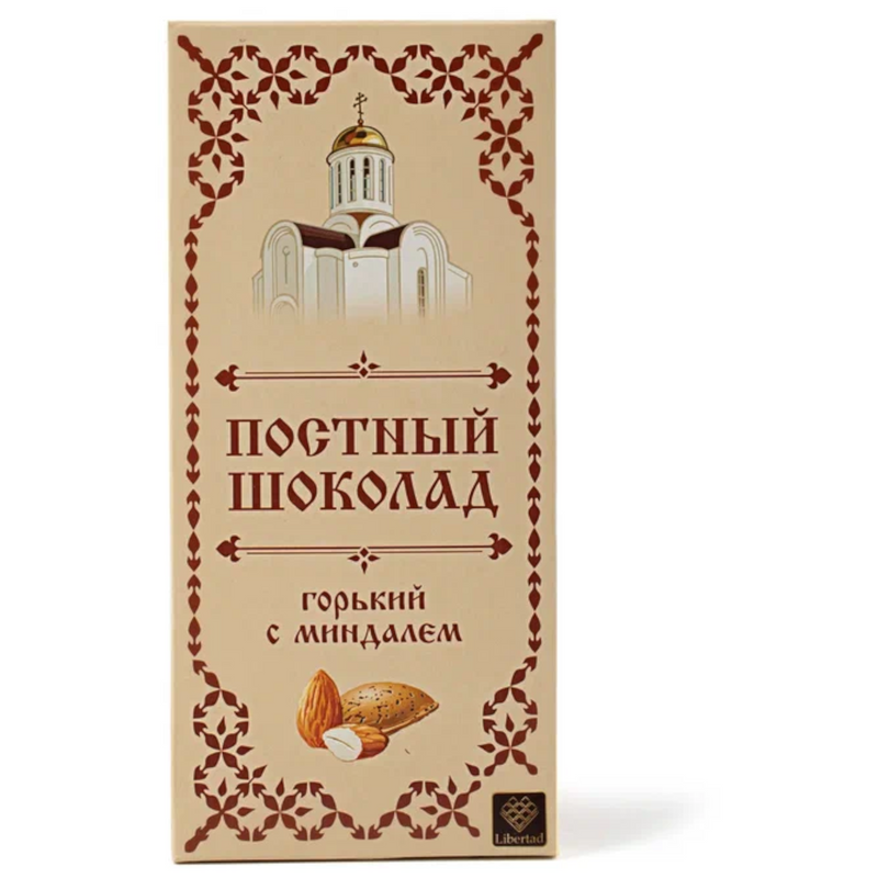 Шоколад горький Libertad постный с жареным миндалем, 100 г х 2 шт