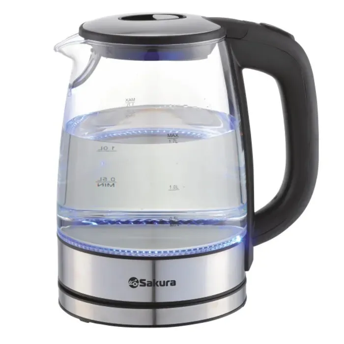 

Чайник электрический SAKURA SA-2725BK 1.7 л черный, прозрачный, SA-2725BK