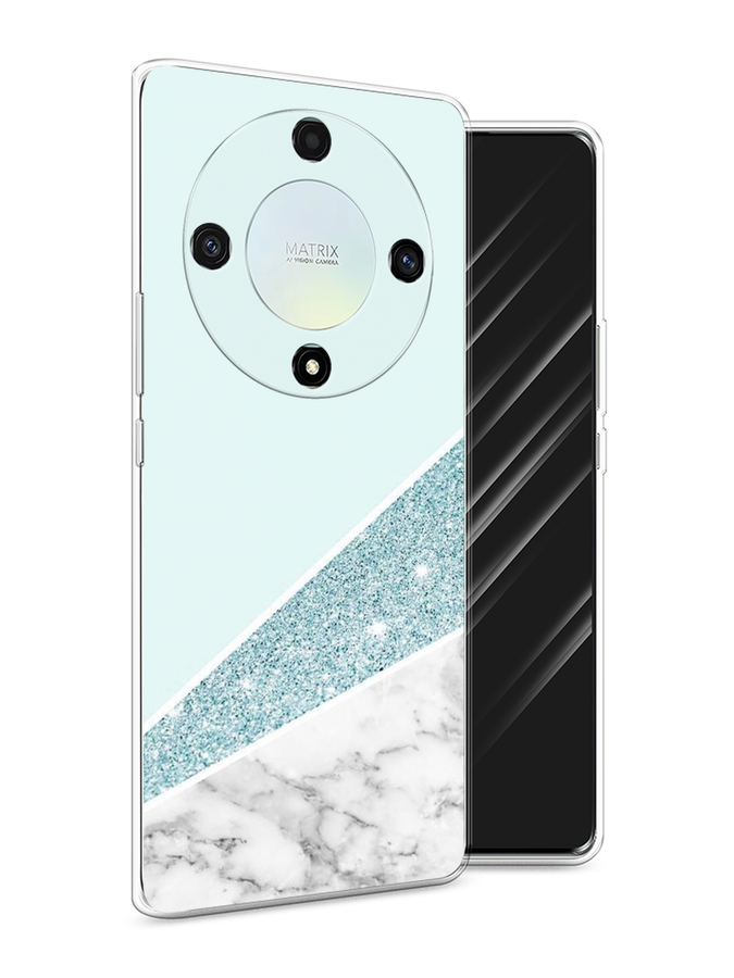 

Чехол Awog на Honor X9A "Мрамор с голубыми блестками", Голубой;белый, 6120850-3
