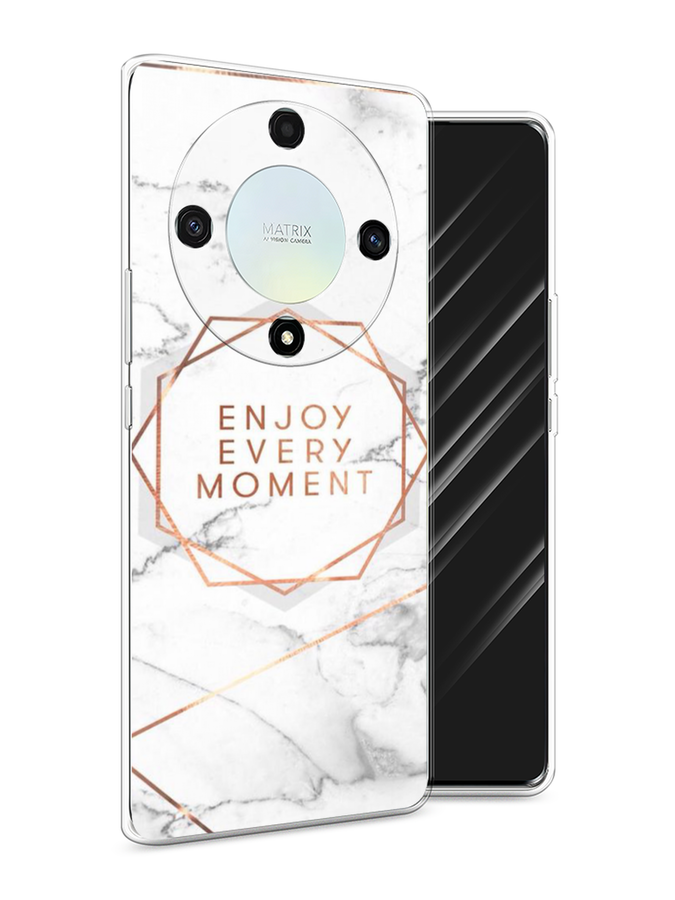 

Чехол Awog на Honor X9A "Enjoy every moment мрамор", Белый;розовый;серый, 6120850-7