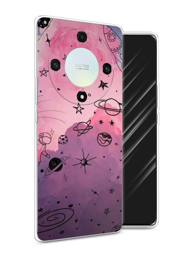 

Чехол Awog на Honor X9A "Радуга планет 3", Черный;розовый, 6120850-4
