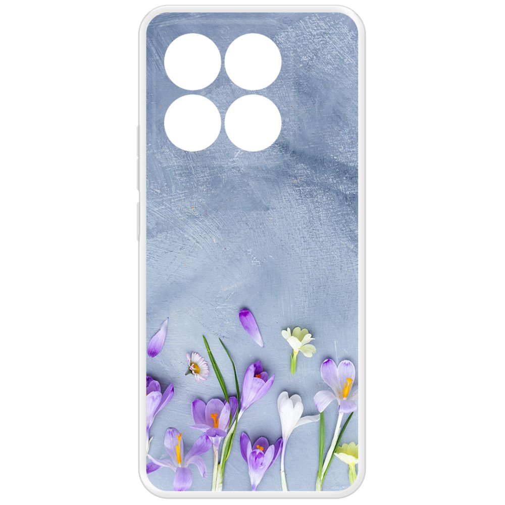 

Чехол-накладка Krutoff Clear Case Цветочное настроение для Xiaomi 14T, Прозрачный