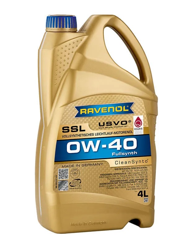 фото Моторное масло 0w-40 4л ssl (синтетика+пао) ravenol 1111108004