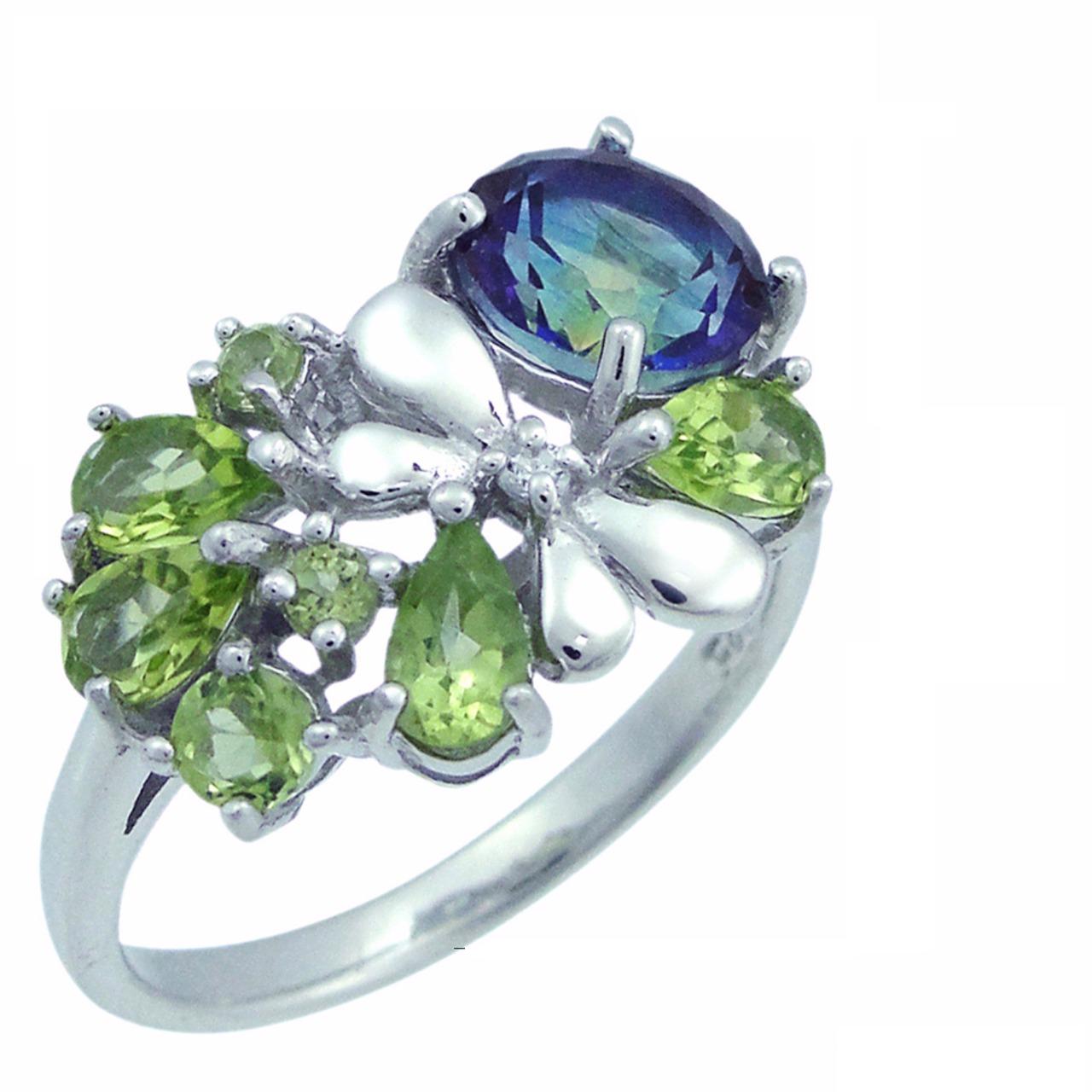 

Кольцо из серебра р. 17,5 Balex Jewellery 1405937292, кварц\хризолит, 1405937292