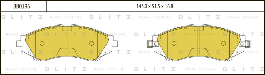 

Тормозные колодки BLITZ передние дисковые bb0196