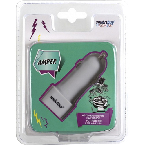 

Автомобильная зарядка SmartBuy AMPER SBP-1900 серая
