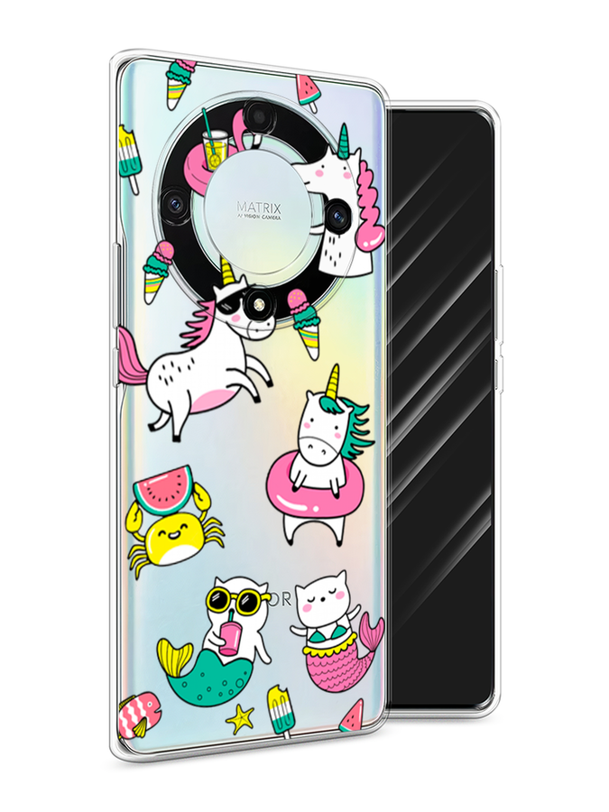 

Чехол Awog на Honor X9A "На отдыхе", Белый;бирюзовый;розовый, 6120850-2