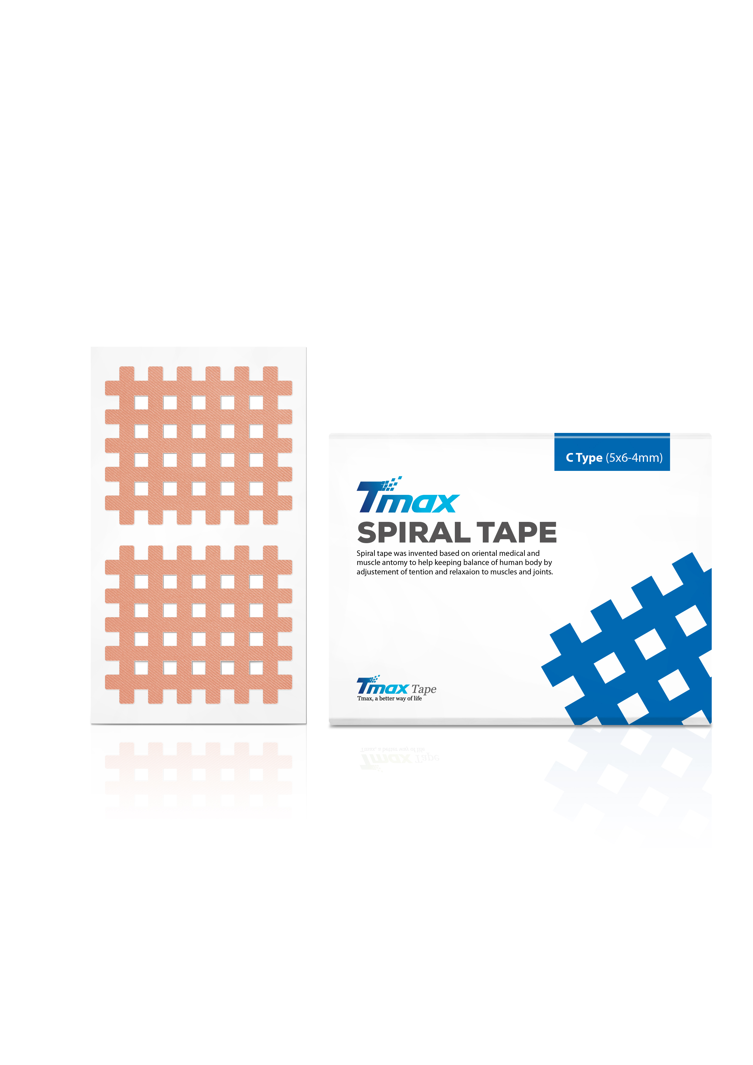 Кросс тейп Tmax Spiral Tape Type C, бежевый