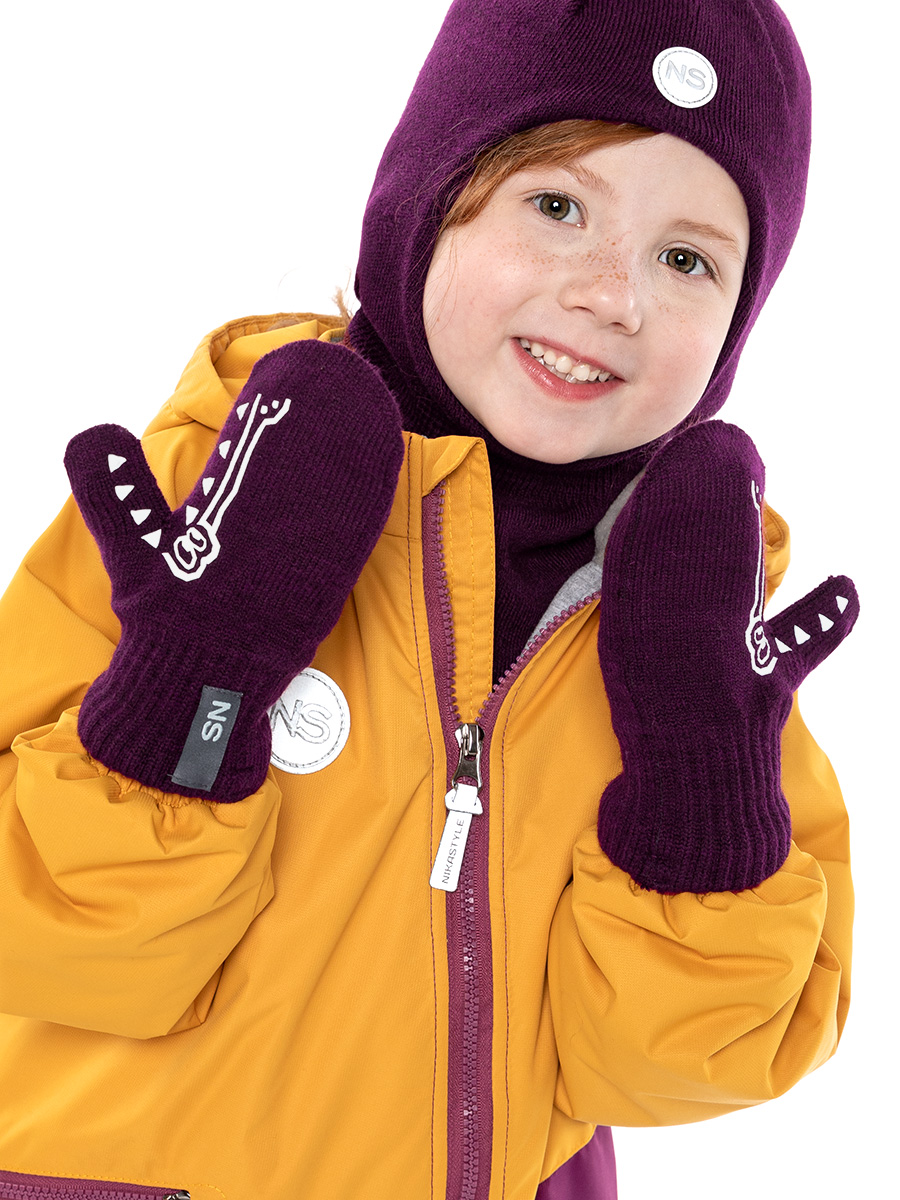 

Варежки детские NIKASTYLE 14м11824, вишня, 12, Бордовый, 14м11824