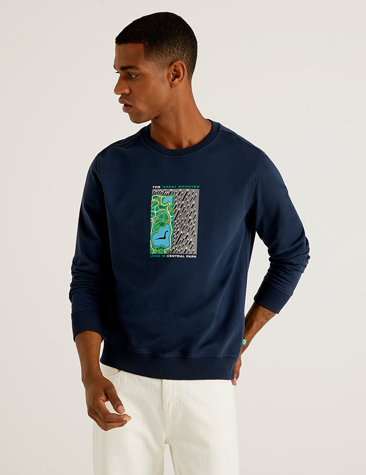 

Свитшот мужской United Colors of Benetton 21A_39DJJ1AJ3 синий M, 21A_39DJJ1AJ3