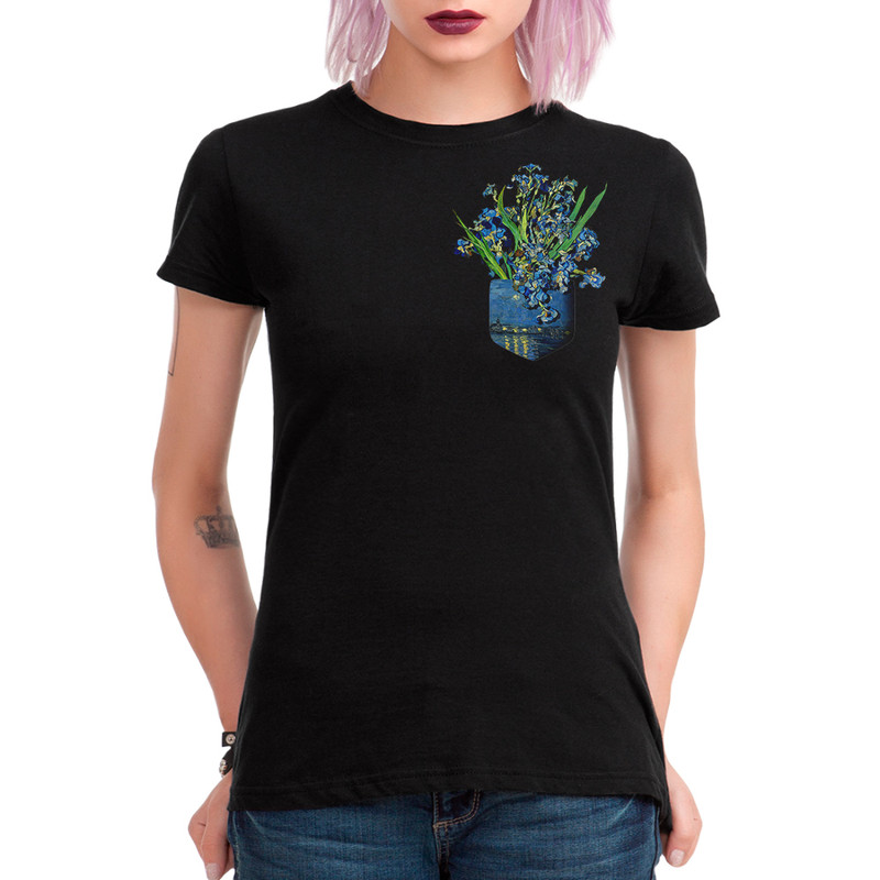 

Футболка женская Dream Shirts Ван Гог - Ирисы в Кармашке черная M, Черный, Ван Гог - Ирисы в Кармашке