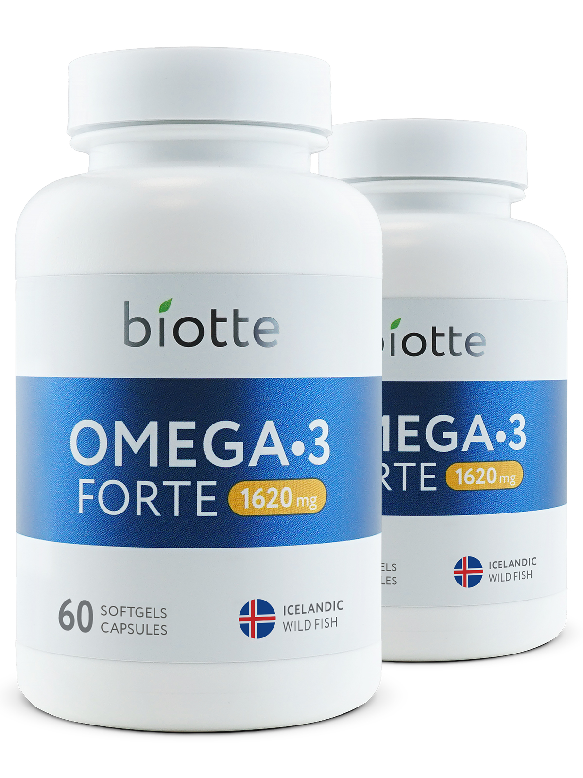 Купить Omega-3 1620 мг, Омега 3 для женщин, мужчин и детей Biotte капсулы 1620 мг 60 шт.+60 шт.