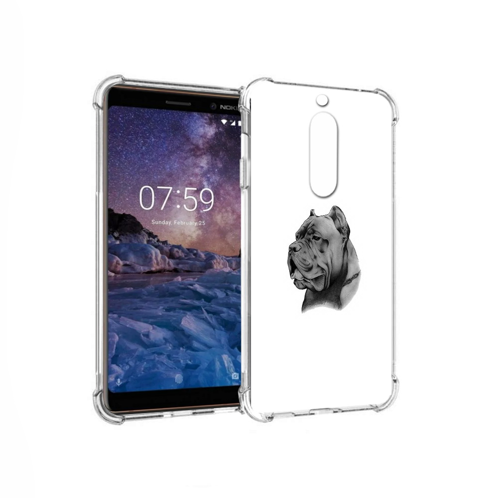 

Чехол MyPads Tocco для Nokia 7 грозный бульдог (PT95887.123.300), Прозрачный, Tocco