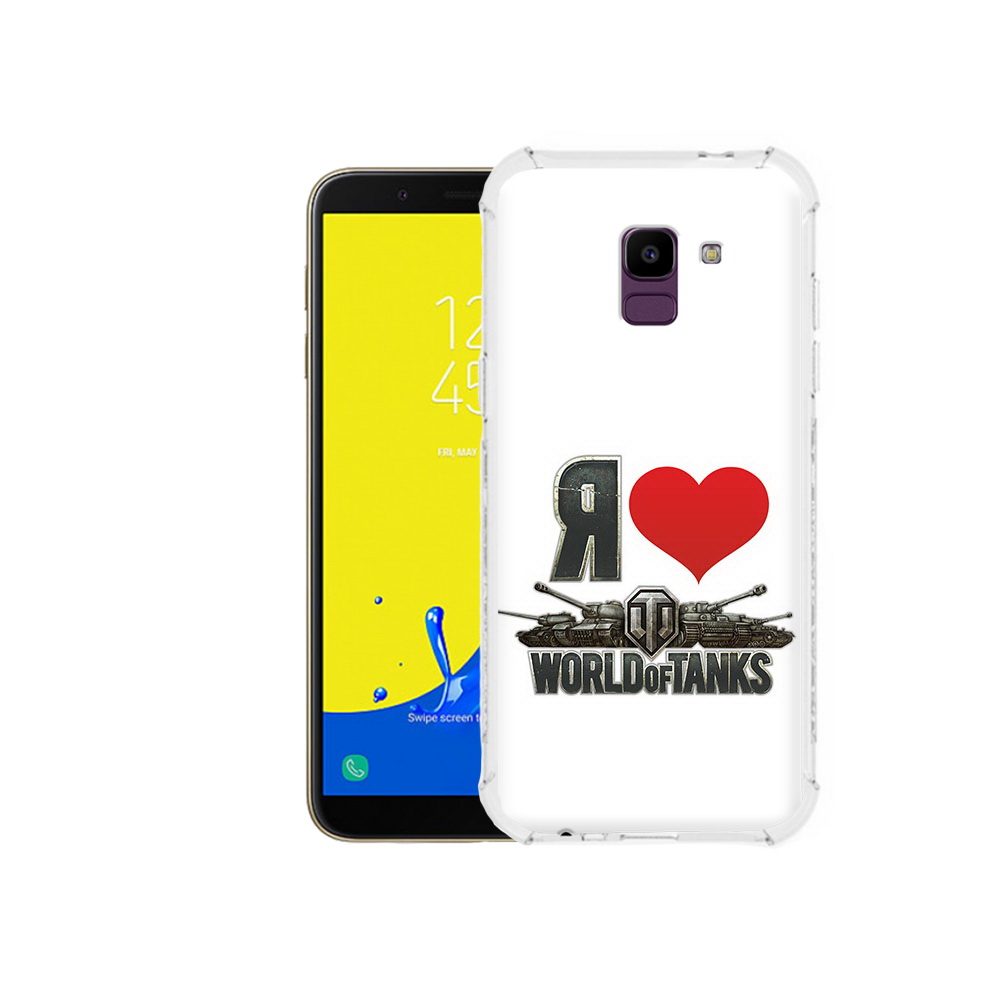 

Чехол MyPads Tocco для Samsung Galaxy J6 (2018) я люблю ворлд оф танк, Прозрачный, Tocco