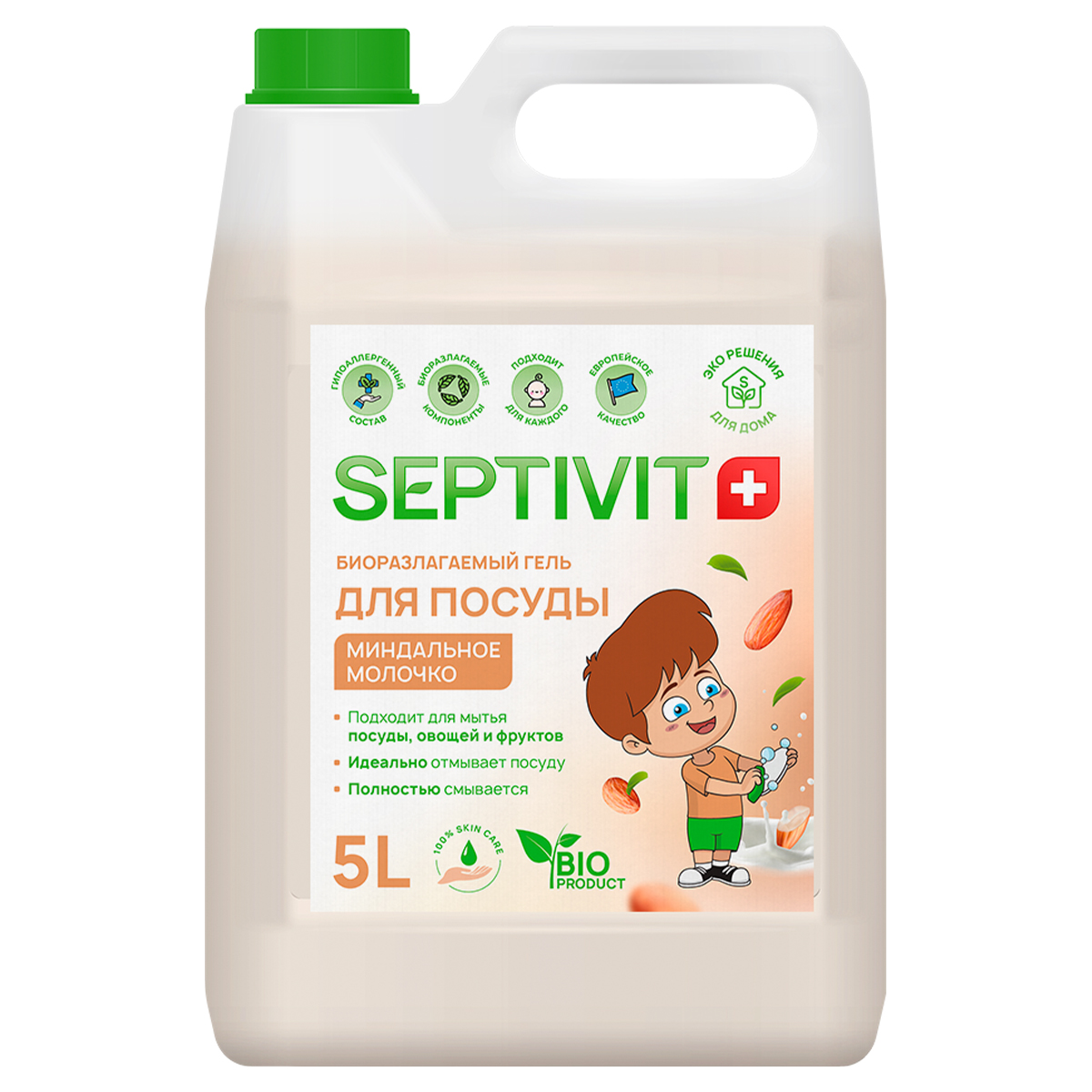 фото Средство для мытья посуды septivit premium миндальное молочко 5л