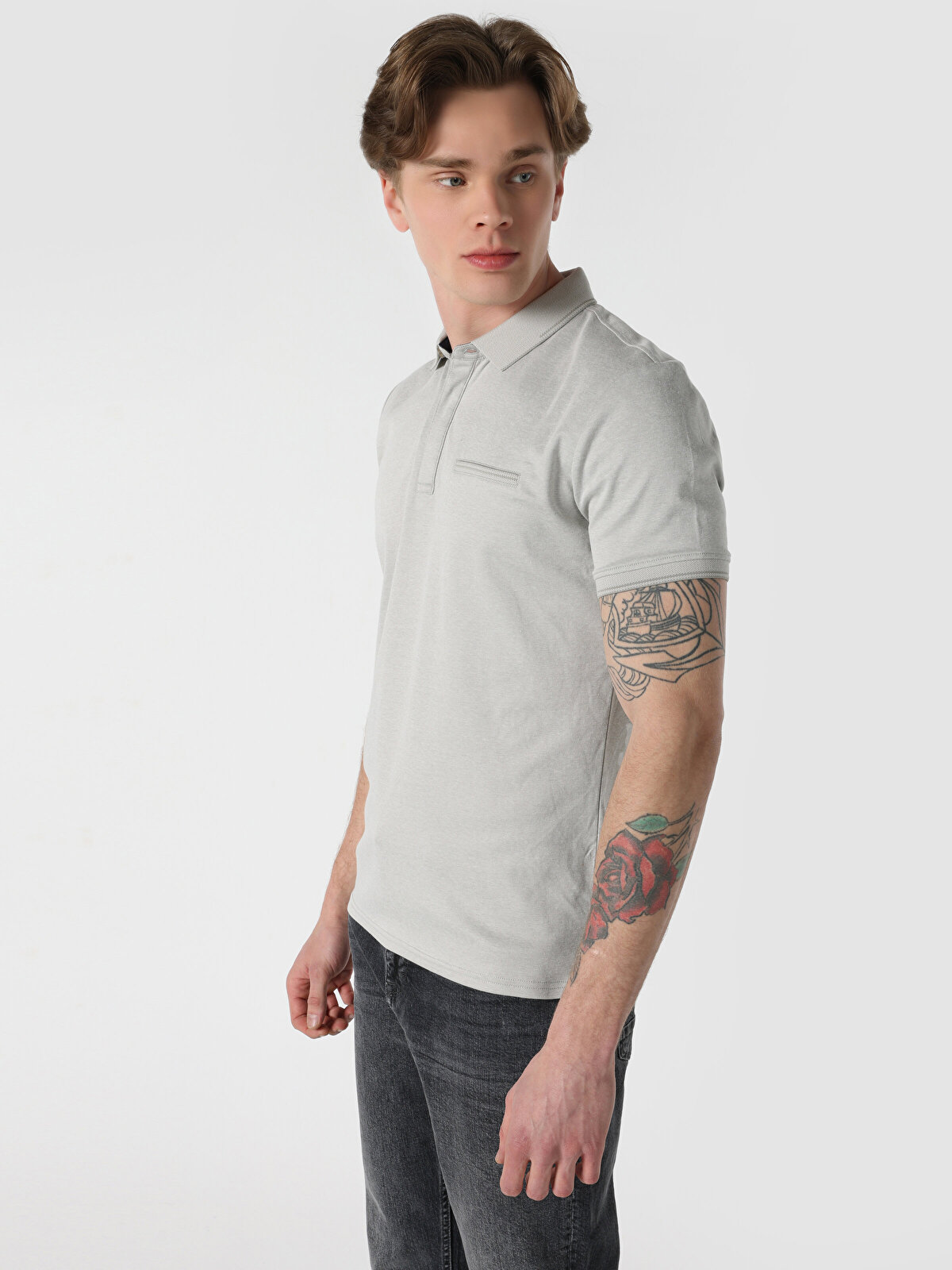

Футболка мужская Colin's CL1062783 серая 2XL, Серый, CL1062783