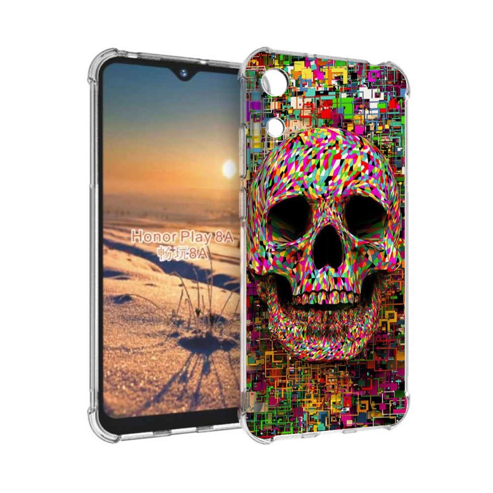 

Чехол бампер MyPads череп красочные цвета для Honor 8A, Прозрачный, Tocco