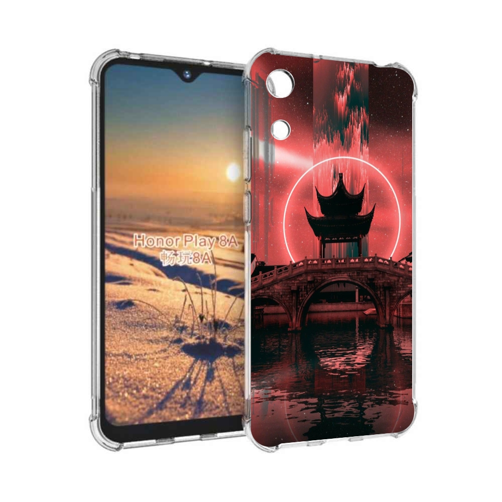 

Чехол бампер MyPads японский мост красный фон для Honor 8A, Прозрачный, Tocco
