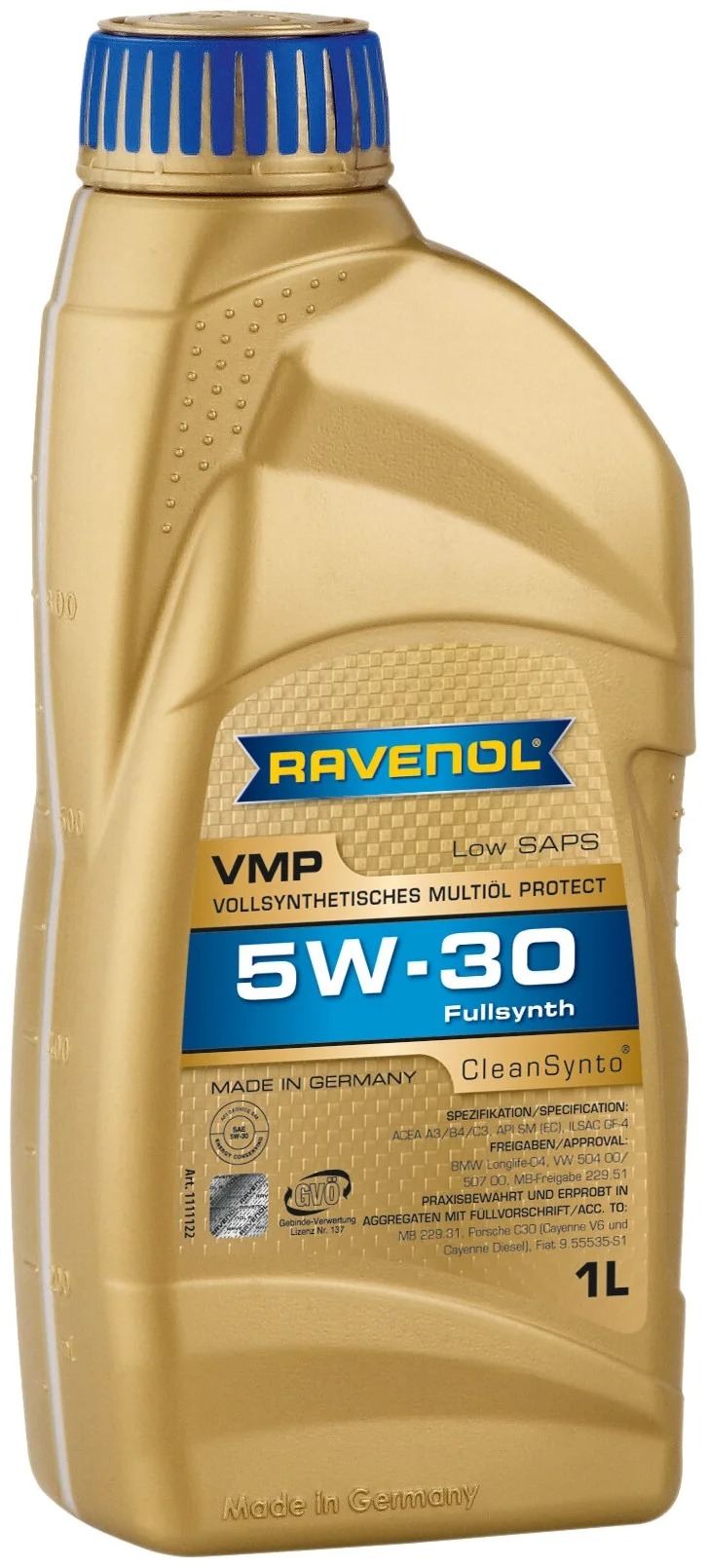 

Моторное масло Ravenol синтетическое 5W30 VMP 1л