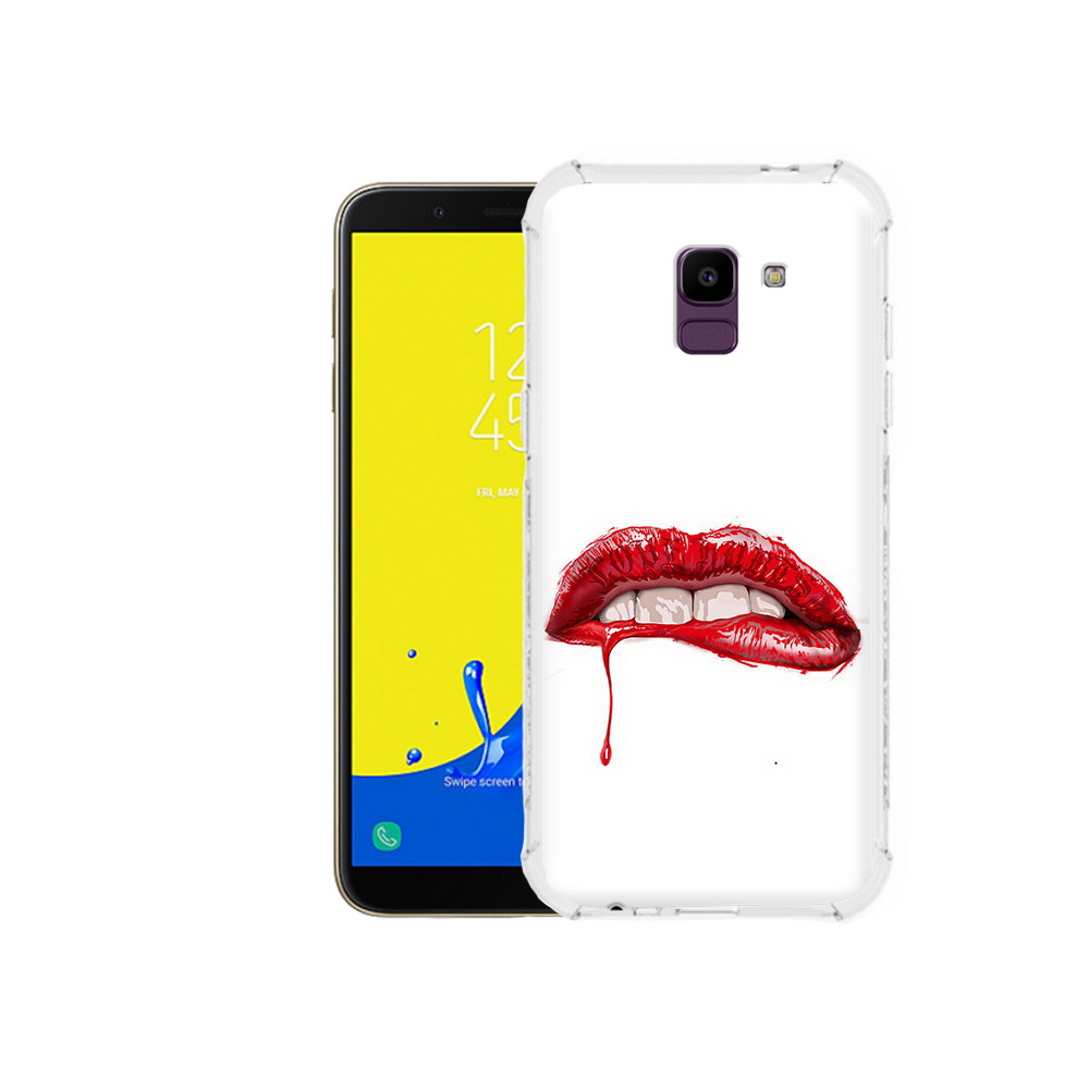 

Чехол MyPads Tocco для Samsung Galaxy J6 (2018) яркие красные губы, Прозрачный, Tocco
