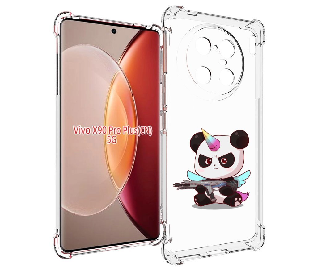 

Чехол MyPads панда-единорог детский для Vivo X90 Pro Plus, Прозрачный, Tocco