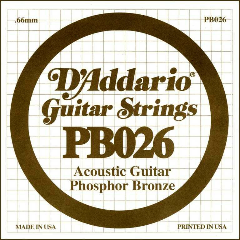 

Струна одиночная для акустической гитары DAddario PB026, PB026