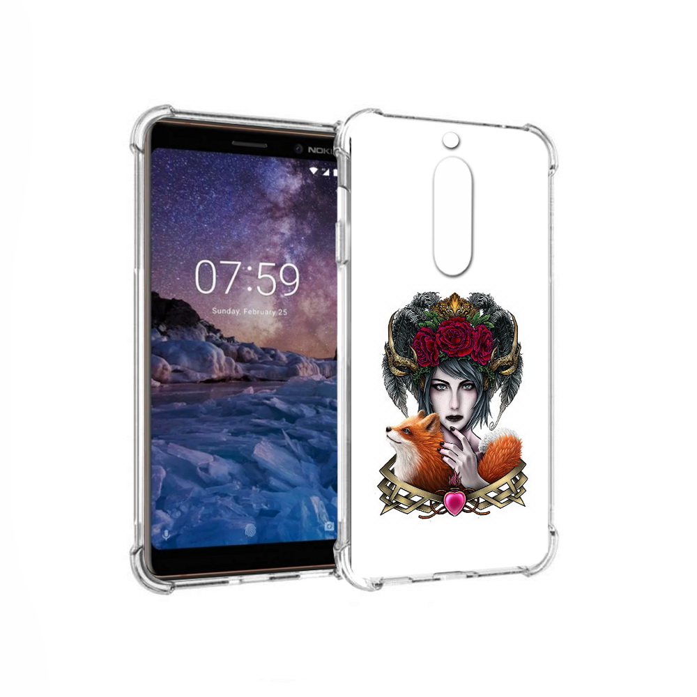 

Чехол MyPads Tocco для Nokia 7 девушка с лисой (PT95887.123.314), Прозрачный, Tocco