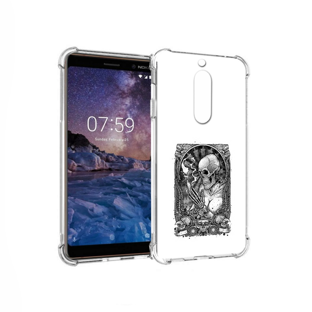 

Чехол MyPads Tocco для Nokia 7 девушка скелет (PT95887.123.316), Прозрачный, Tocco