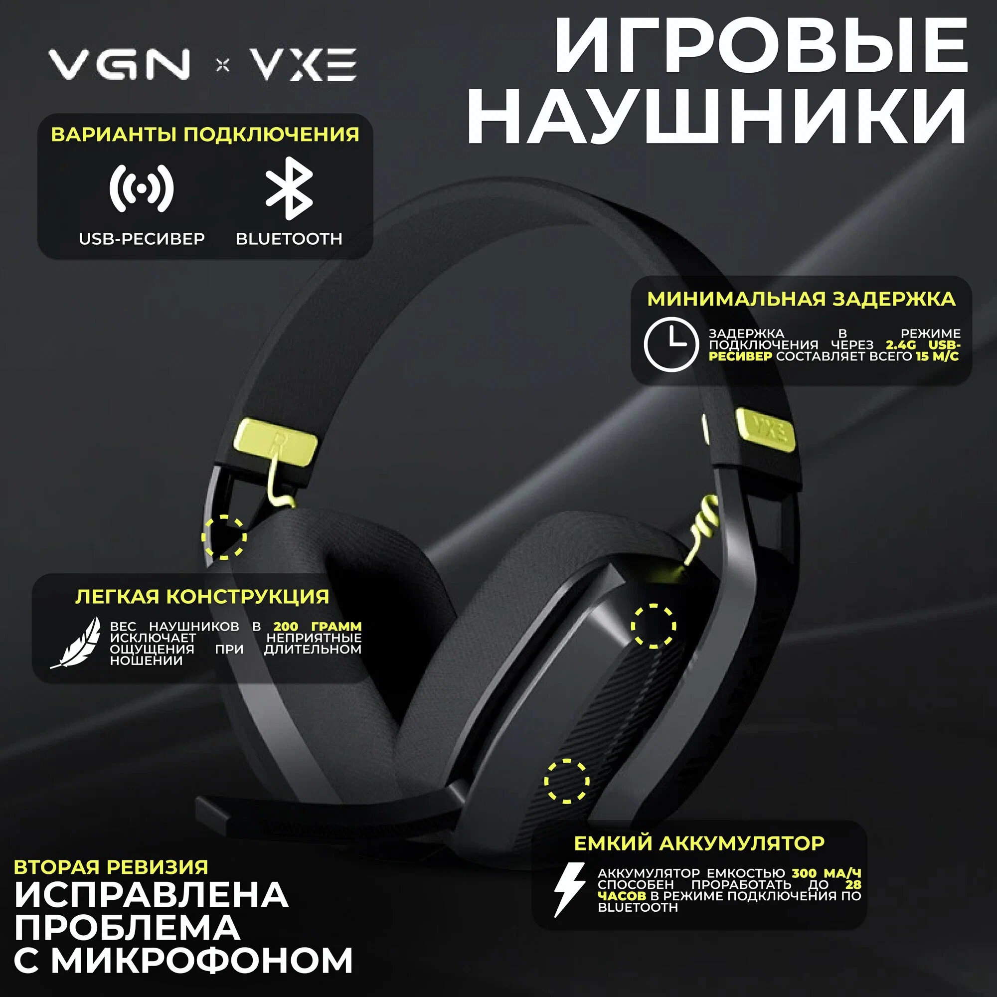 

Беспроводные наушники NoBrand V1 Black (VGN x VXE V1), V1