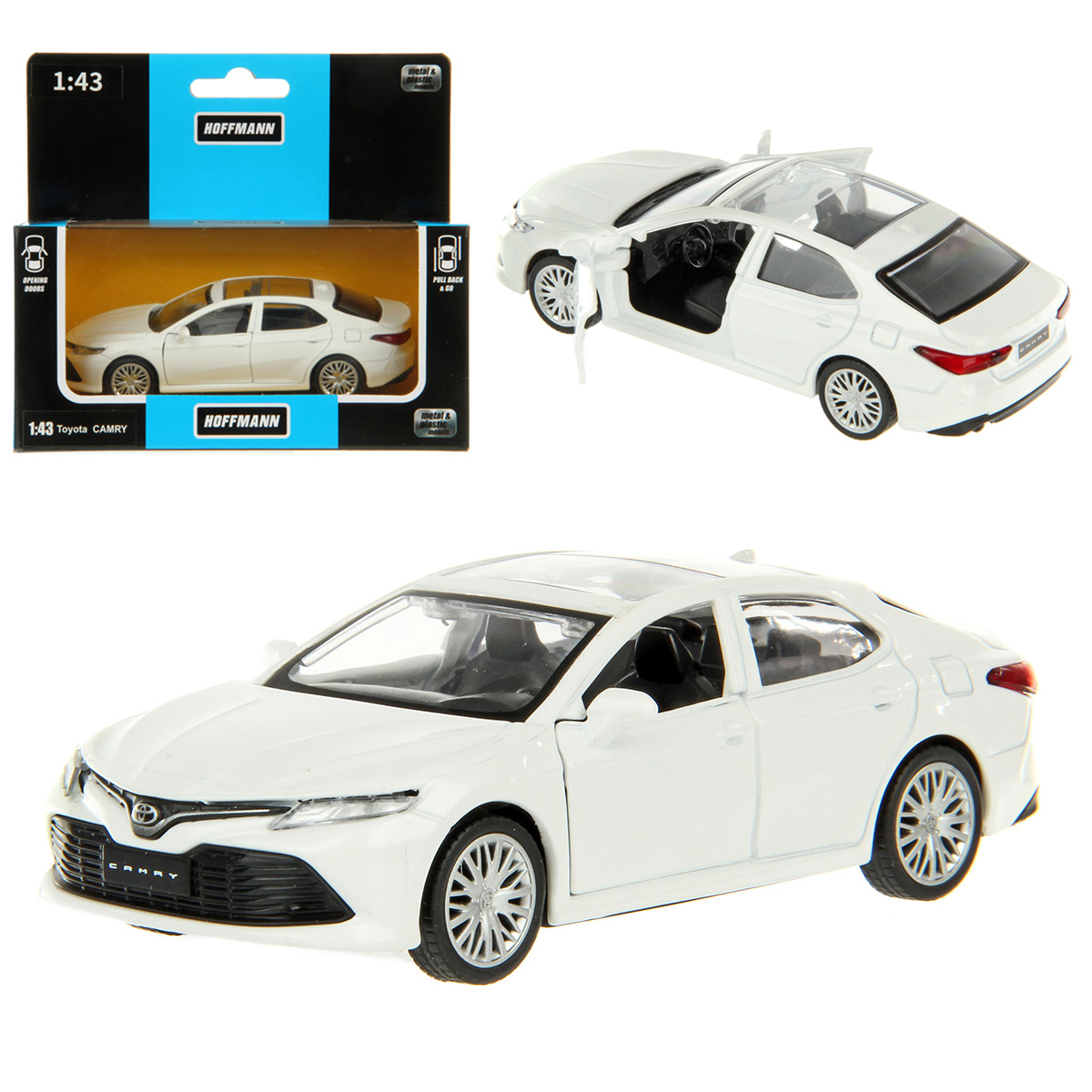 Машина металлическая Hoffmann 1:43 Toyota CAMRY белая инерция