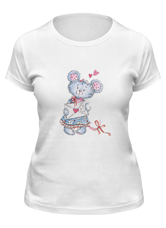 

Футболка женская Printio Мишка белая XL, Белый, Мишка