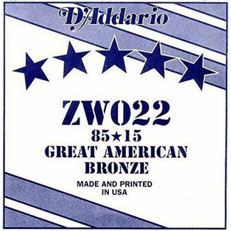 

Струна одиночная для акустической гитары DAddario ZW022, ZW022