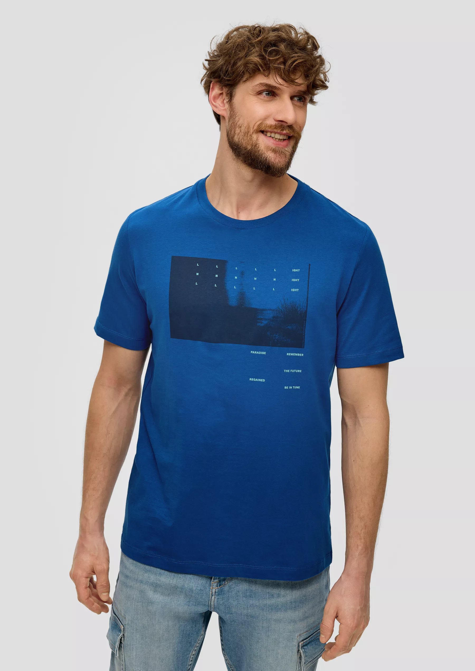 

Футболка мужская s.Oliver 2143914/56D2 синяя XL, Синий, 2143914/56D2