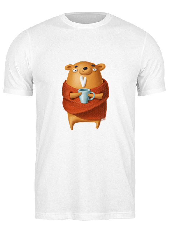 

Футболка мужская Printio Мишка белая XL, Белый, Мишка