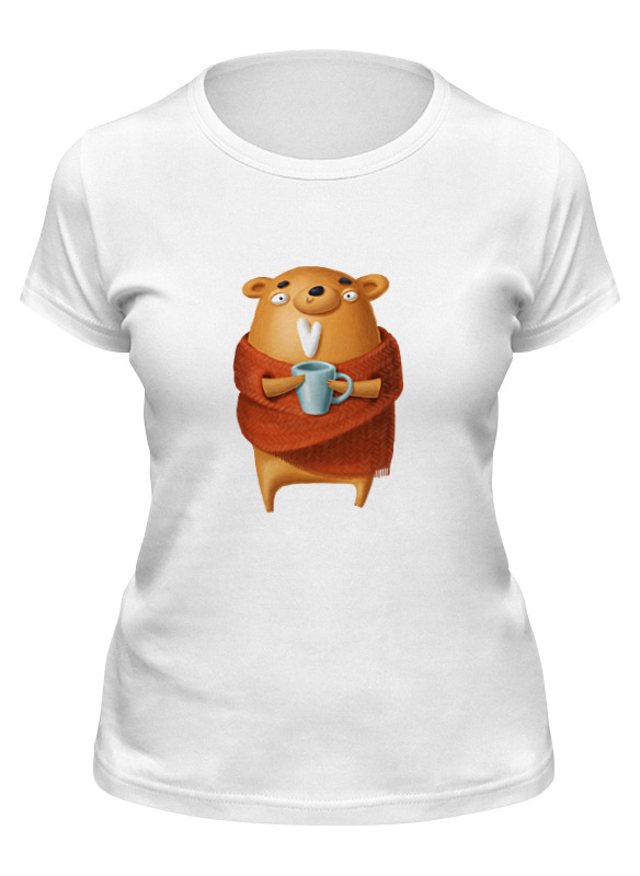 

Футболка женская Printio Мишка белая XL, Белый, Мишка