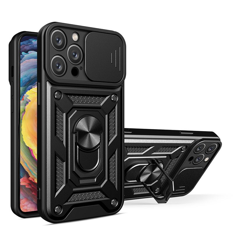 фото Чехол с кольцом bumper case для iphone 14 pro max (черный) black panther
