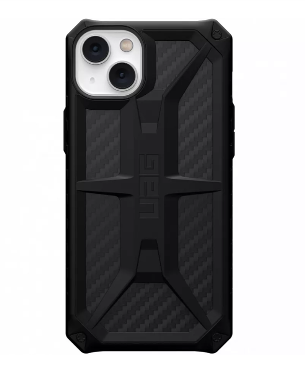 фото Чехол uag monarch для iphone 14 plus чёрный карбон (carbon fiber) nobrand