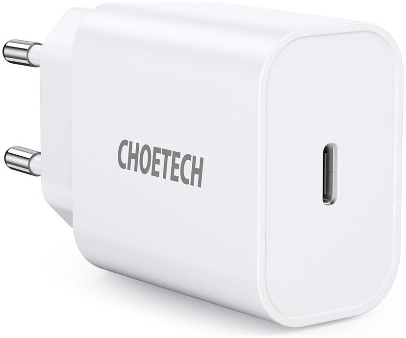 фото Сетевое зарядное устройство choetech usb-c pd charger 20w, цвет белый (q5004)