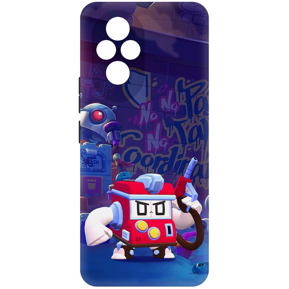 

Чехол-накладка Krutoff Soft Case Brawl Stars - V8-БИТ для Honor 200 черный