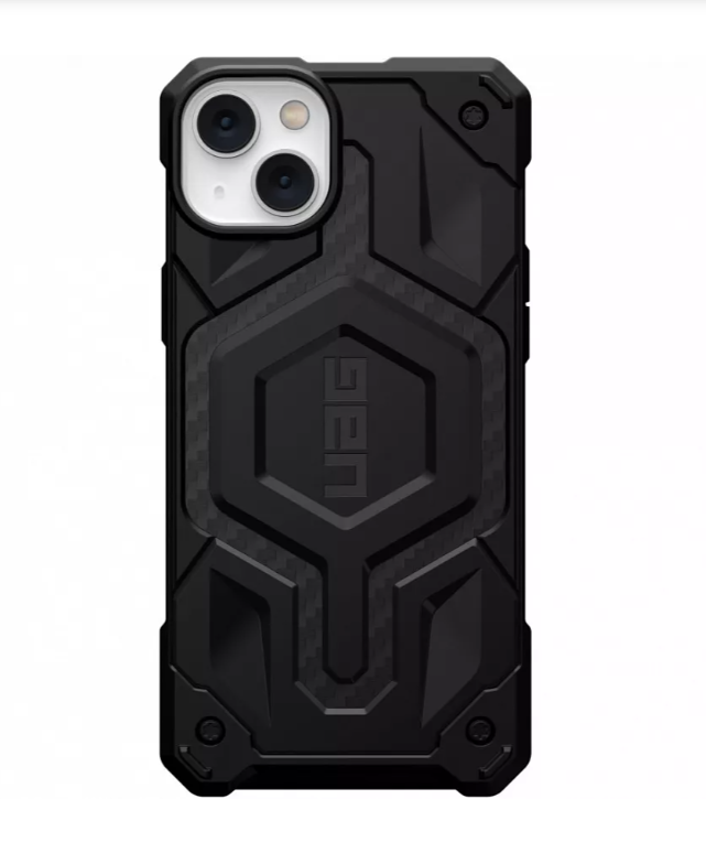 фото Чехол uag monarch pro magsafe для iphone 14 plus чёрный карбон (carbon fiber) nobrand